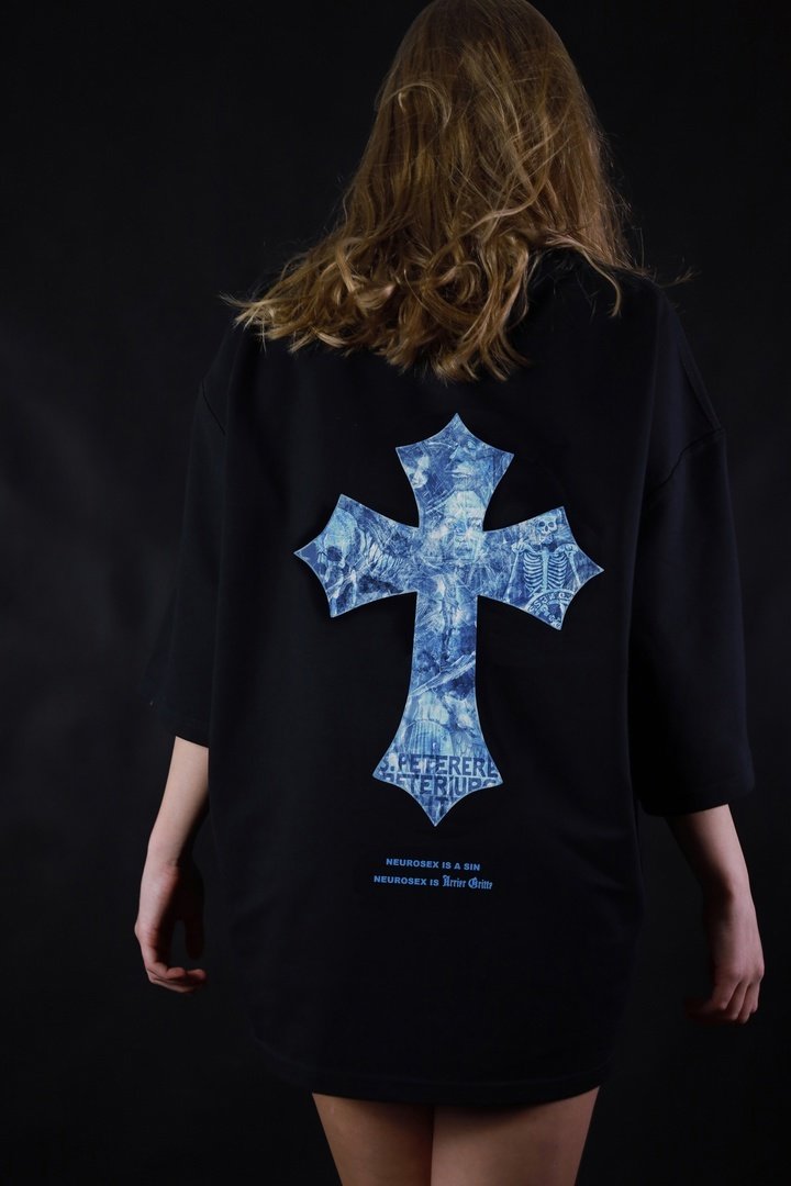 Arrier Gritte: Футболка свободная "ICED OUT NEUROSEX" черная
